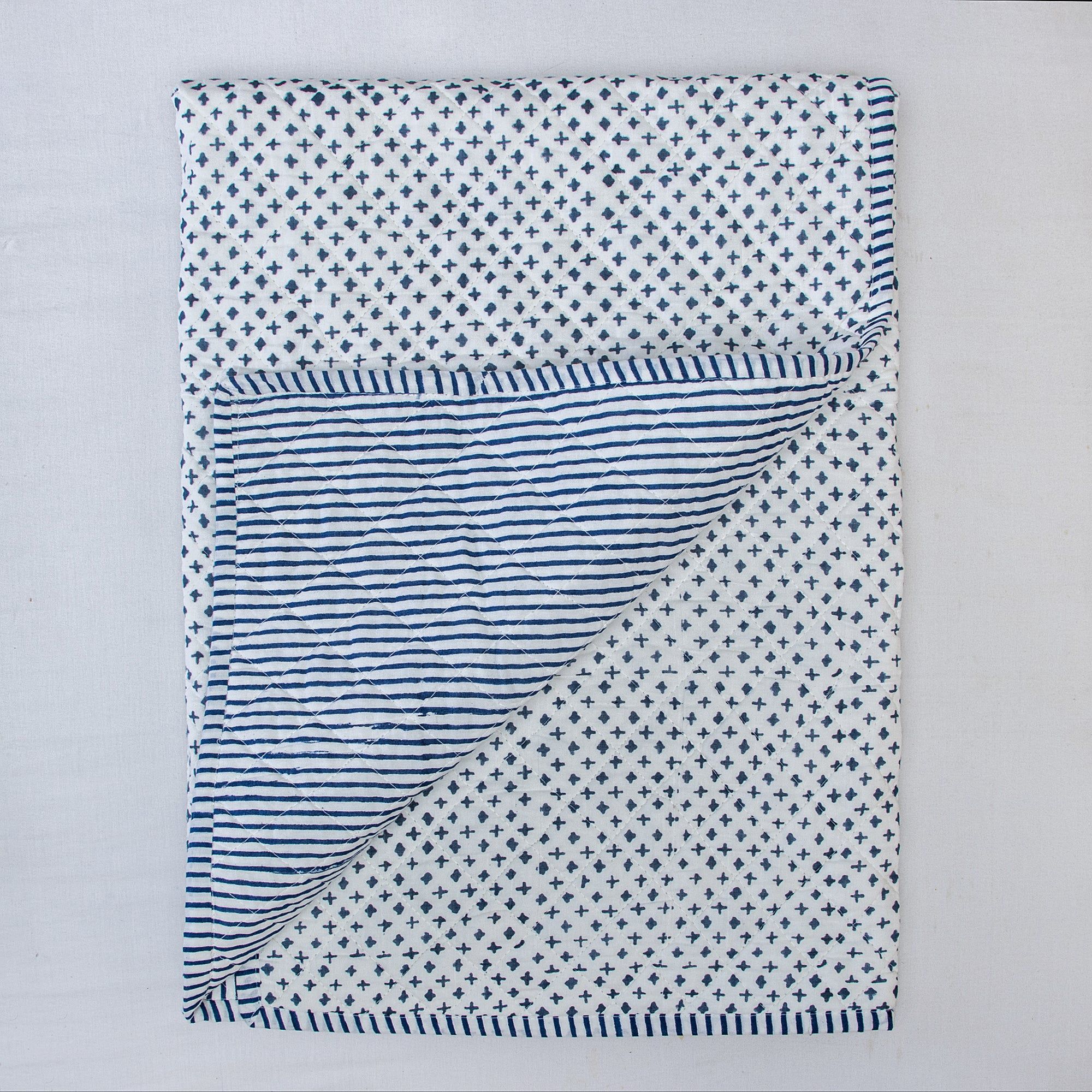 Blue Star Printed Soft Cotton Baby Blankets 123